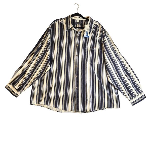 Vintage Private Club Sportswear K Mart Shirt Mens 2XL Stripes Long Sleeve NWT - Picture 1 of 10